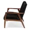 Baxton Studio Nikko Mid-century Black Faux Leather Wooden 2-Seater Loveseat 121-6746 - alternate 5